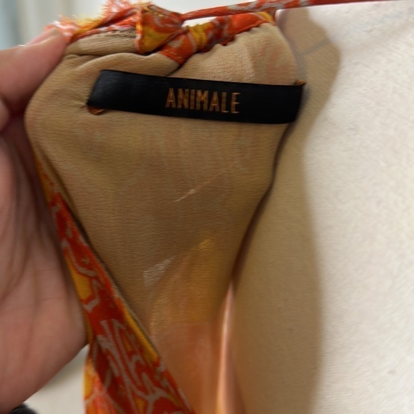 Animale Brazil Orange Printed Dress 42 - Picture 8 of 10